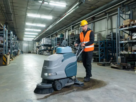 Operator testing a scrubber